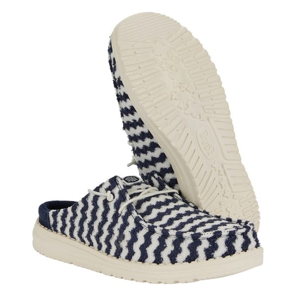 Wendy Slip Terry Stripe - Navy Blazer/Egret