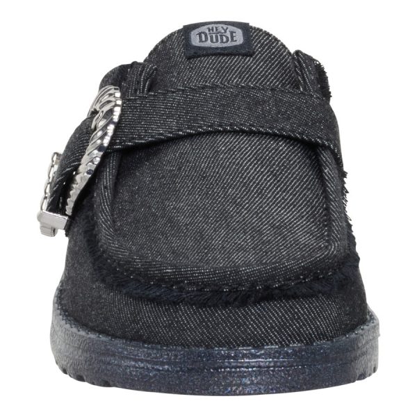Wendy Slip Buckle Denim - Black/Black