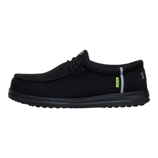 Wally Work Comp Toe Wide - Black/Black